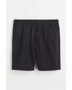 Regular Fit Cotton Shorts Black