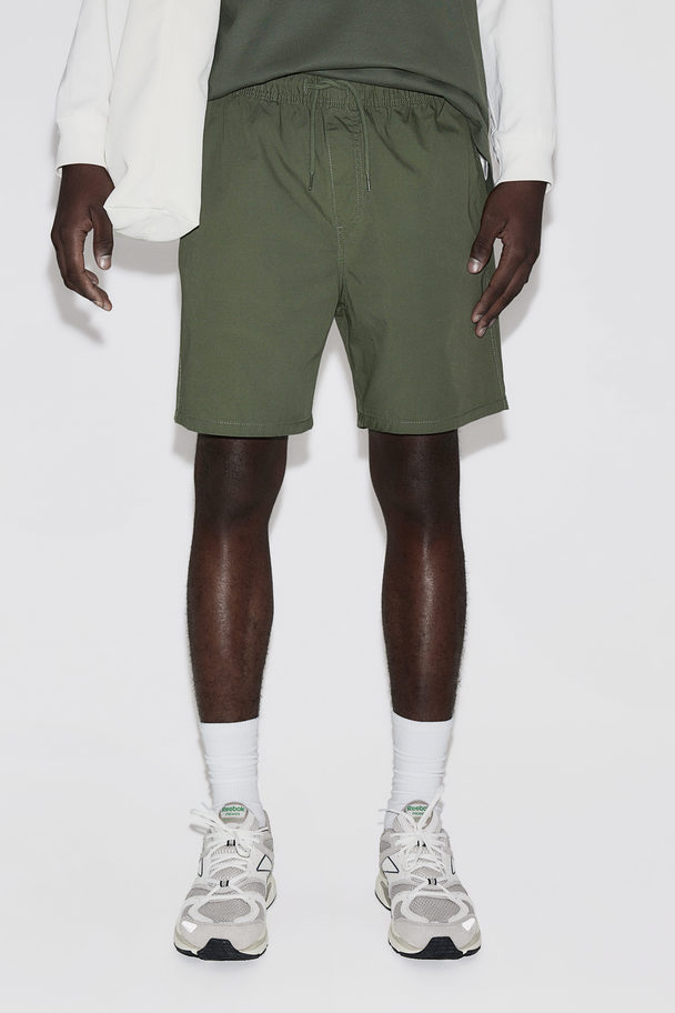 H&M Regular Fit Cotton Shorts Khaki Green