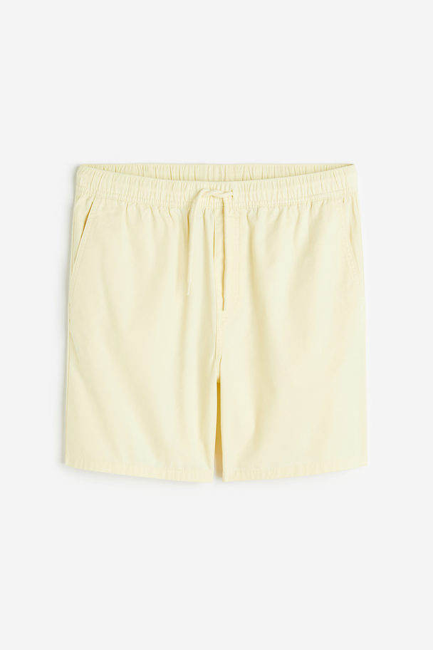 H&M Regular Fit Cotton Shorts Light Yellow