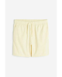 Regular Fit Cotton Shorts Light Yellow