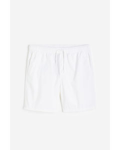 Regular Fit Cotton Shorts White