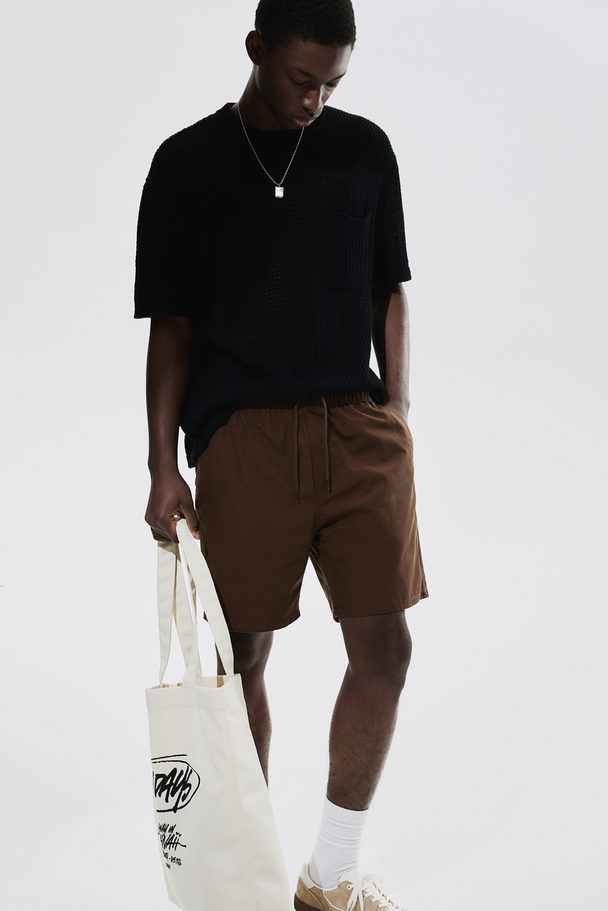 H&M Baumwollshorts Regular Fit Braun