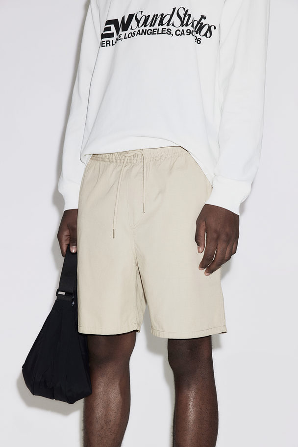 H&M Baumwollshorts Regular Fit Beige