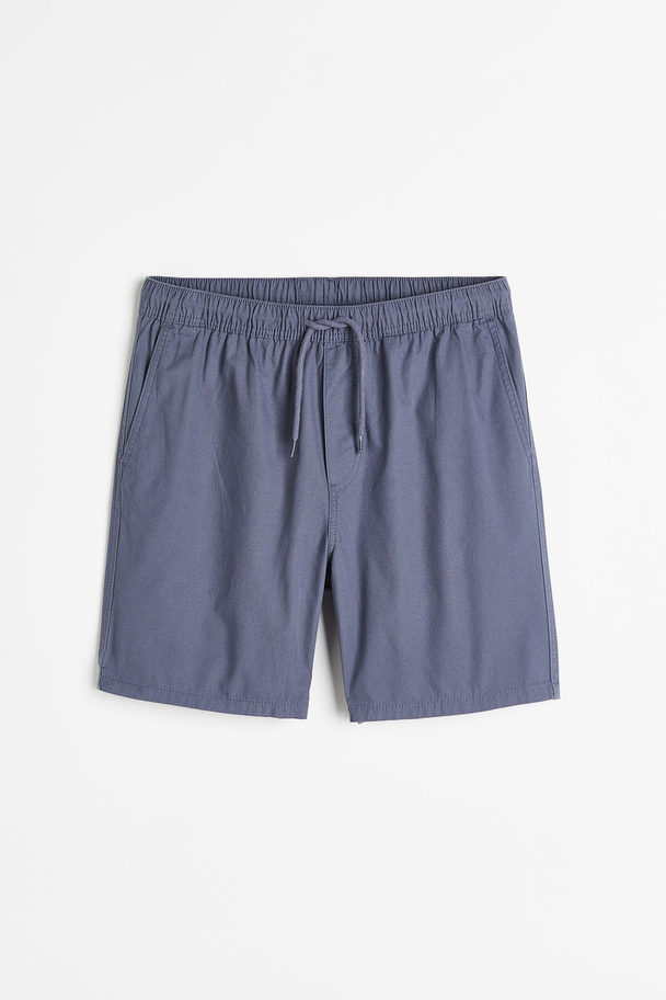 H&M Regular Fit Cotton Shorts Blue-grey