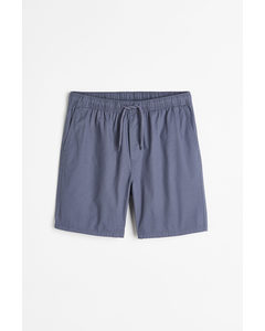 Regular Fit Cotton Shorts Blue-grey