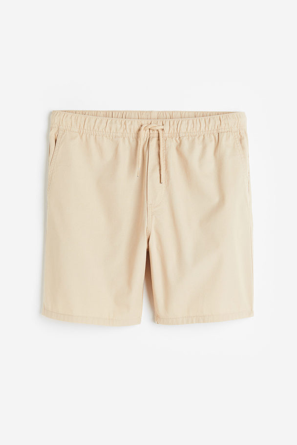 H&M Regular Fit Cotton Shorts Light Beige