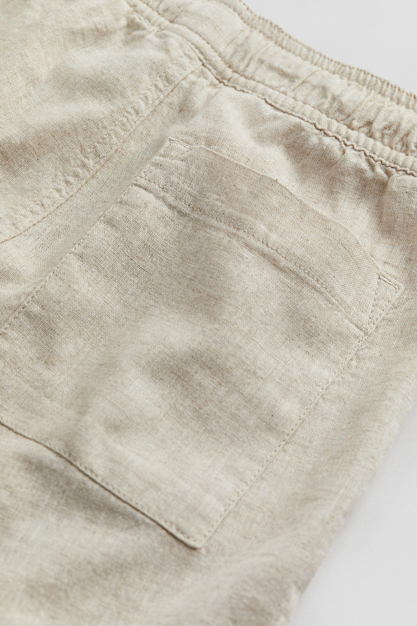 H&M Linen-blend Shorts Ecru