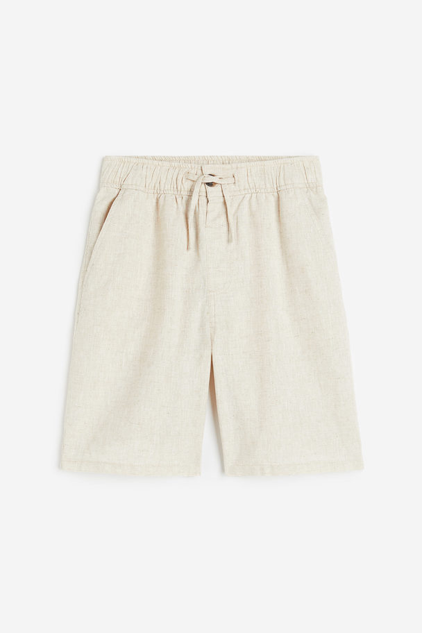 H&M Shorts aus Leinenmischung Hellbeige