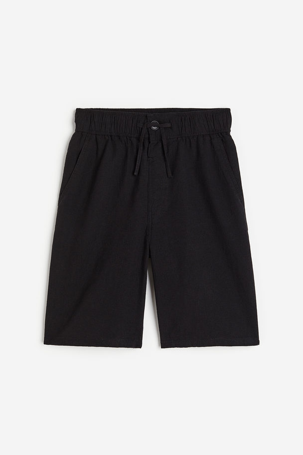 H&M Shorts aus Leinenmischung Schwarz
