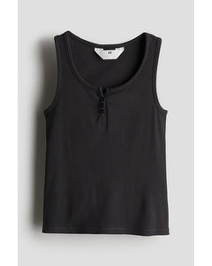 Ribbed Vest Top Charcoal