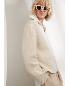 Oversized Collared Jumper Ivory