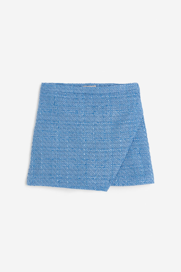 H&M Textured-weave Skort Blue
