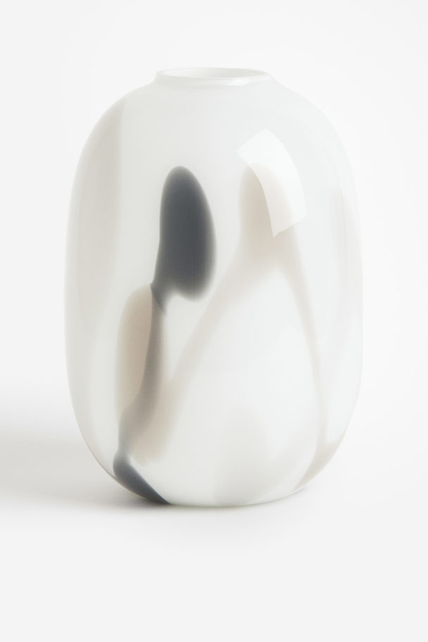 H&M HOME Patterned Glass Vase White/patterned