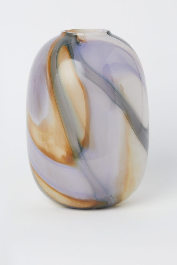 H&M HOME Patterned Glass Vase Light Beige