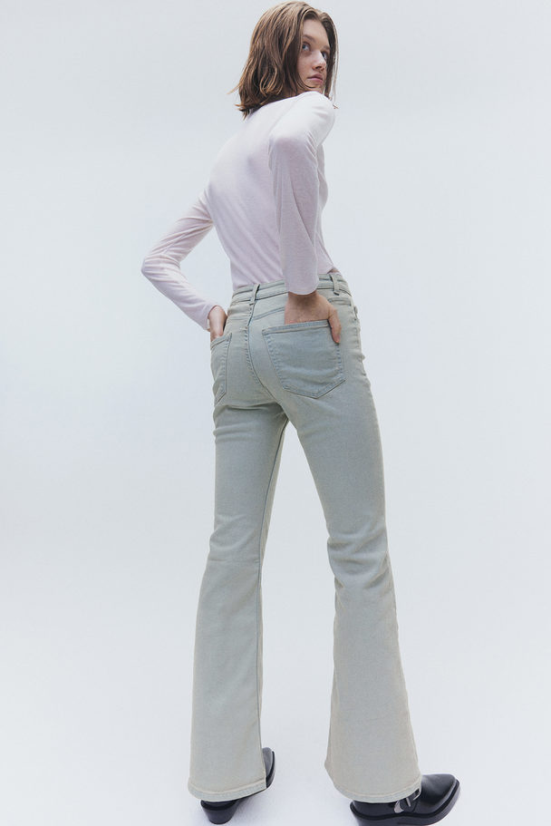 H&M Flared High Jeans Pale Denim Blue