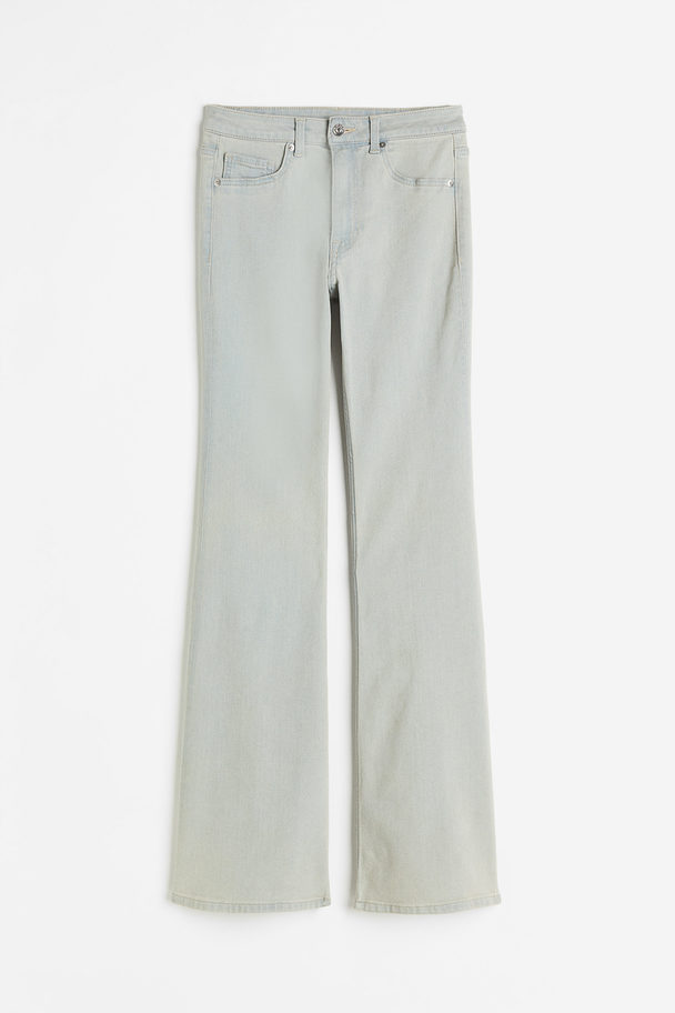 H&M Flared High Jeans Bleek Denimblauw
