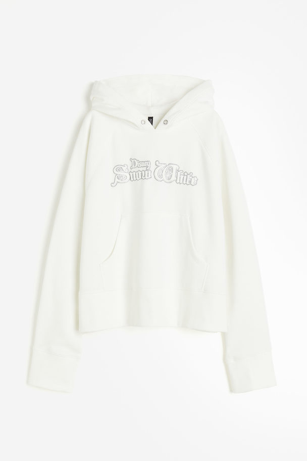 H&M Oversized Capuchonsweater Met Motief Wit/snow White
