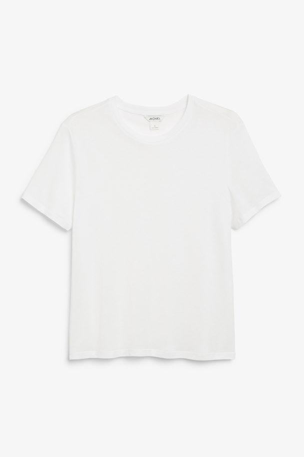Monki Weißes wiches T-Shirt Weiß