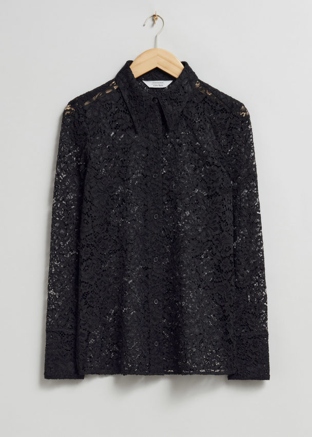 & Other Stories Lace Shirt Black