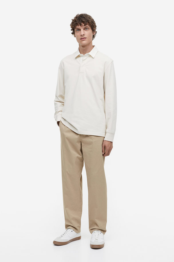 H&M Twill Pull-on Broek - Relaxed Fit Beige