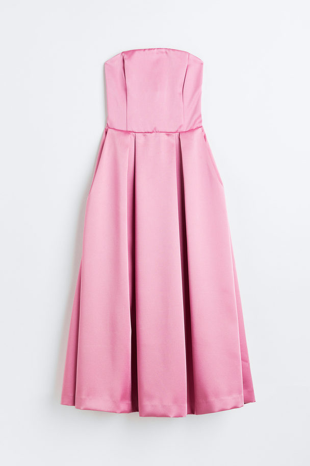 H&M Trägerloses Kleid Rosa