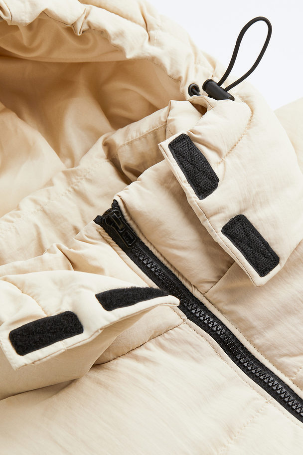 H&M Hooded Puffer Jacket Light Beige