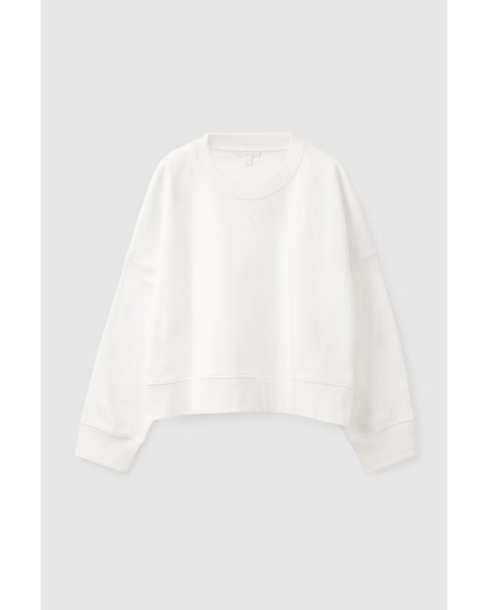 COS Cropped Sweatshirt White