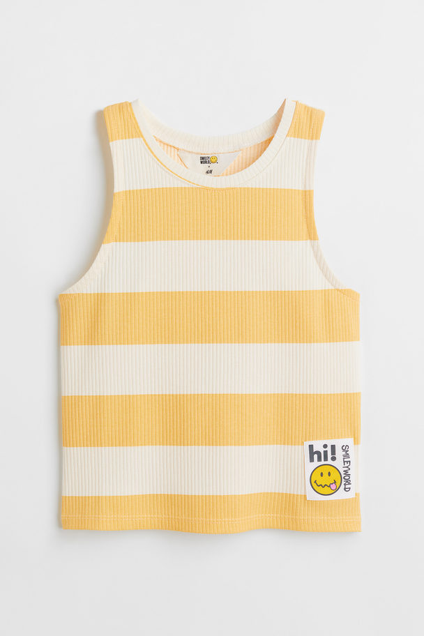 H&M Cotton Vest Top Yellow/smileyworld®
