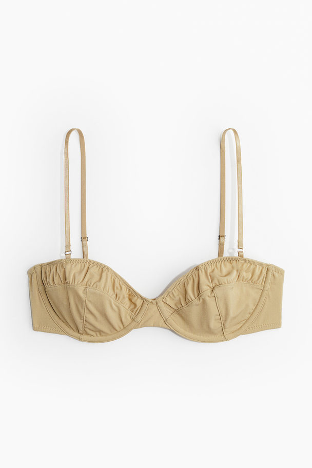 H&M Non-padded Underwired Microfibre Bra Beige