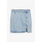Side Slit Denim Mini Skirt Mid Blue