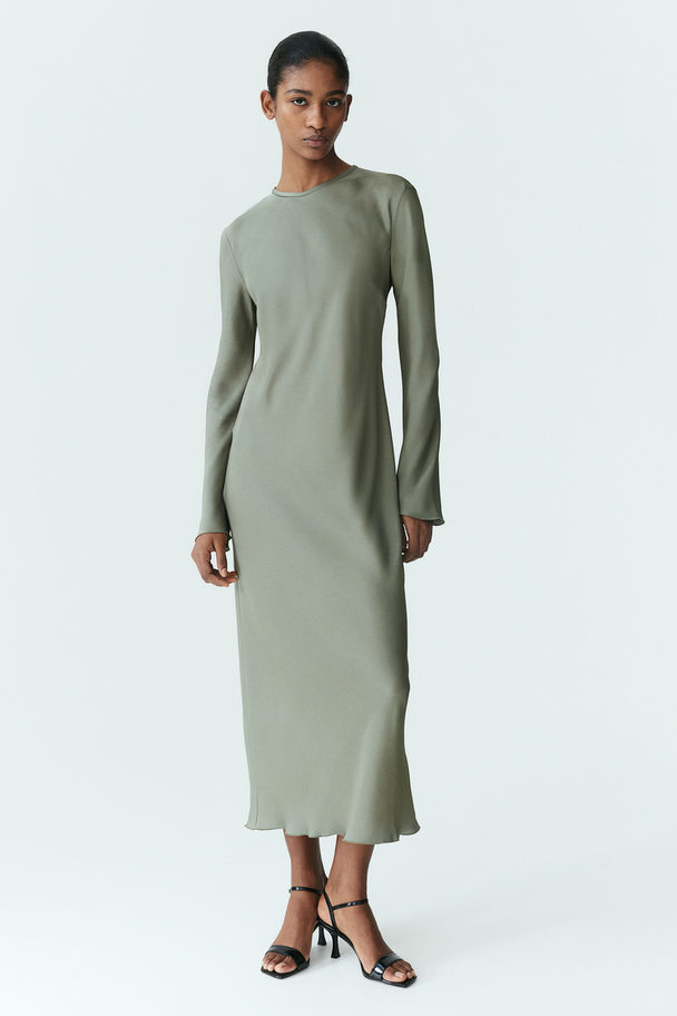 H&M Midi-jurk Met Lange Mouwen
