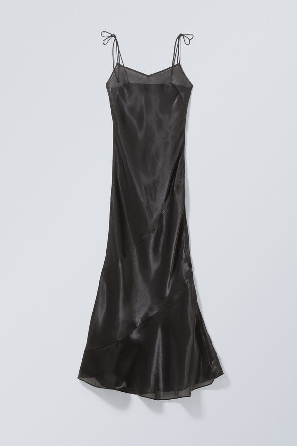 Weekday Yoko Sheer Slip Maxi Dress Black