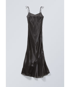 Yoko Sheer Slip Maxi Dress Black