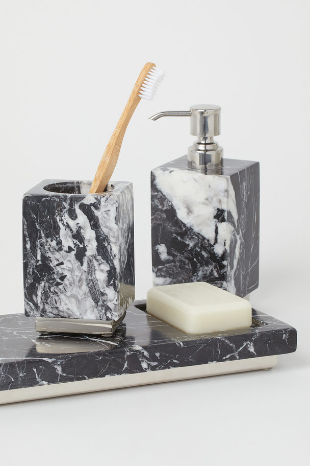 H&M HOME Marble Toothbrush Mug Black/marble