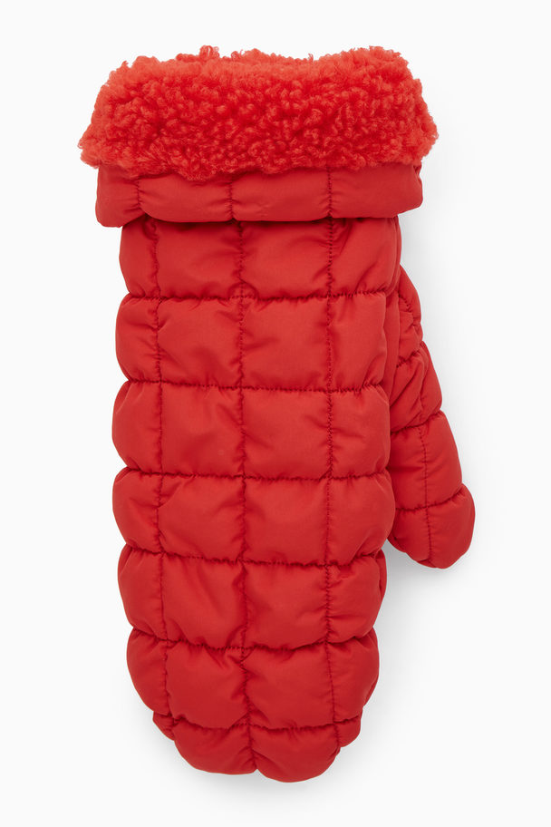 COS Quilted Mittens Red