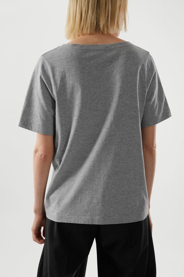 COS V-neck T-shirt Grey Marl