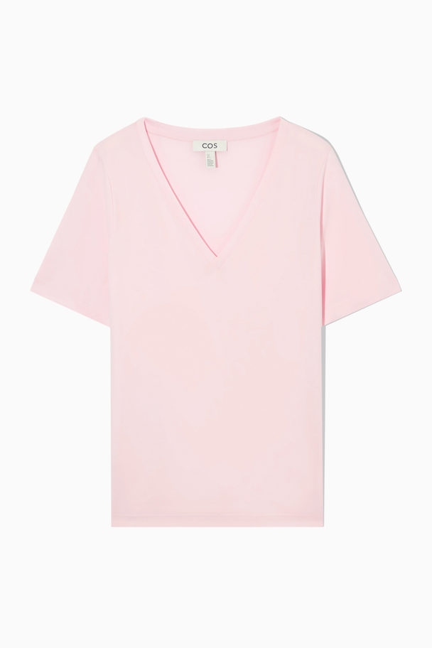 COS V-neck T-shirt Light Pink