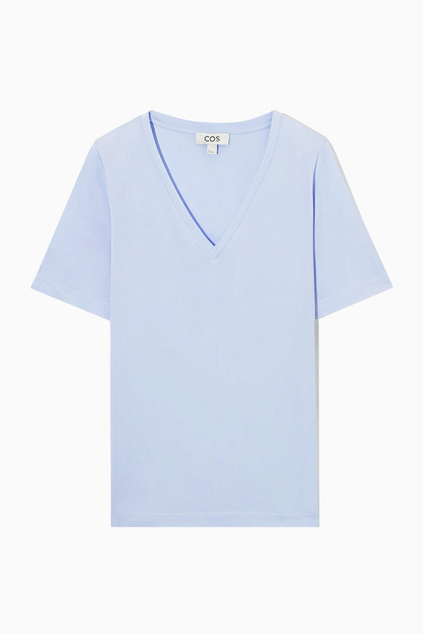 COS V-neck T-shirt Light Blue