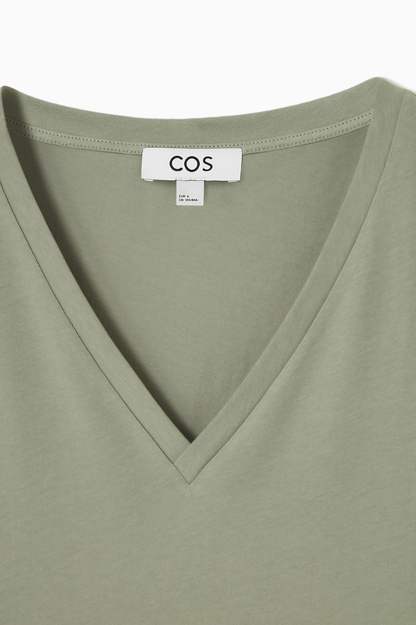 COS 24/7 V-neck T-shirt Khaki