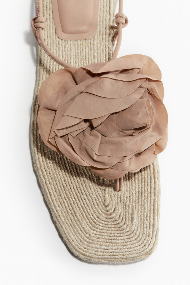 H&M Espadrille-sandaler Med Applikation Lys Beige