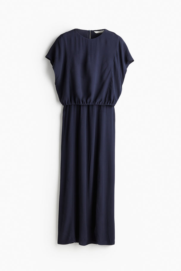 H&M MAMA Stillkleid aus Crêpe Marineblau