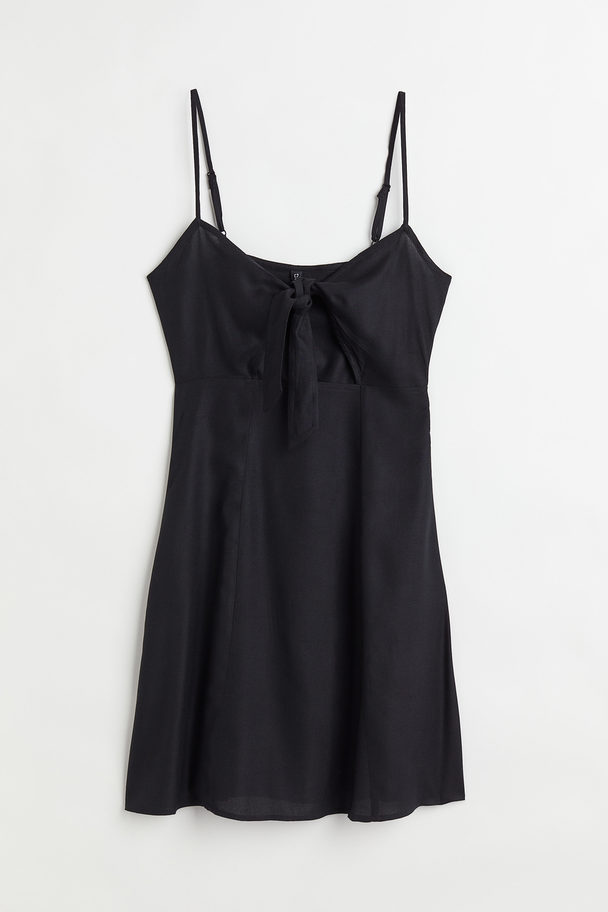 H&M Tie-detail Cut-out Dress Black