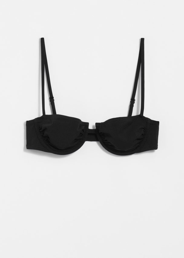 & Other Stories Underwire Bikini Top Black