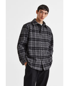 Wool-blend Shacket Black/checked