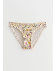 Scalloped Briefs Yellow Florals