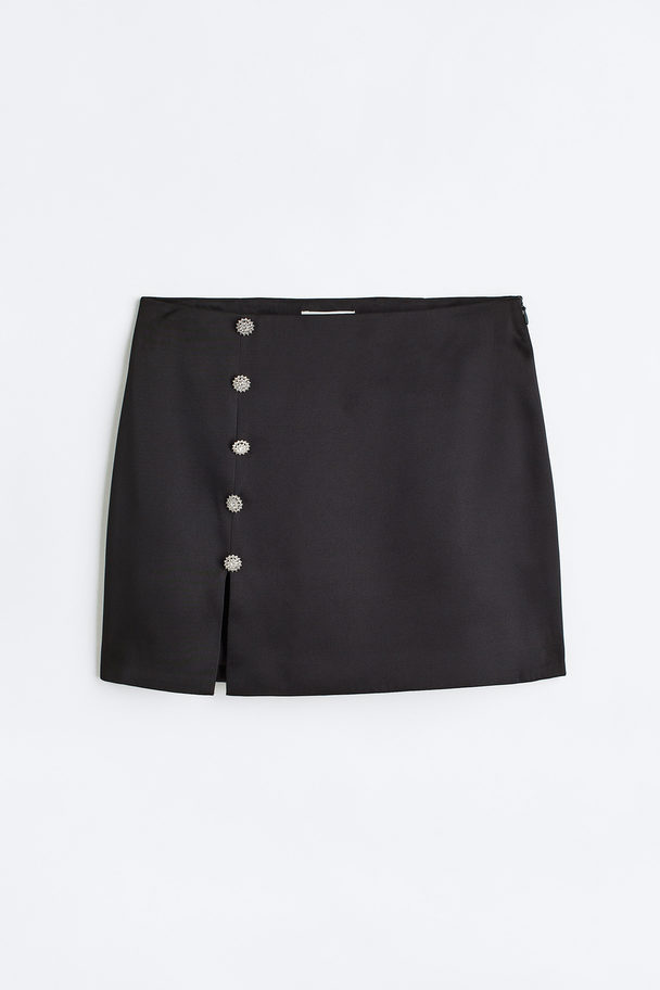 H&M Mini Skirt Black/rhinestones