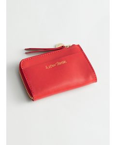 Mini-Brieftasche mit Charm Rot