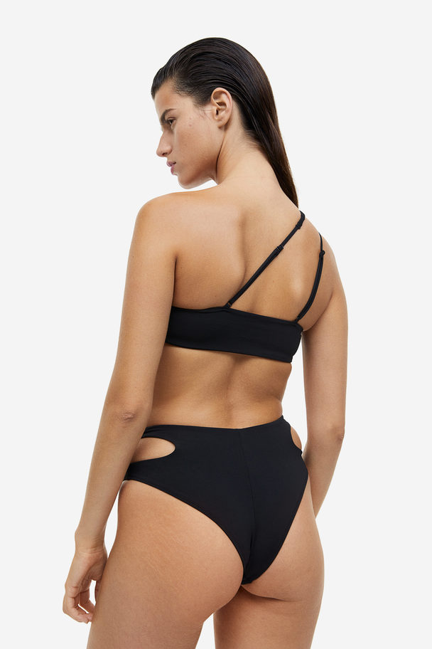 H&M Asymmetrische Padded Bikinitop Zwart