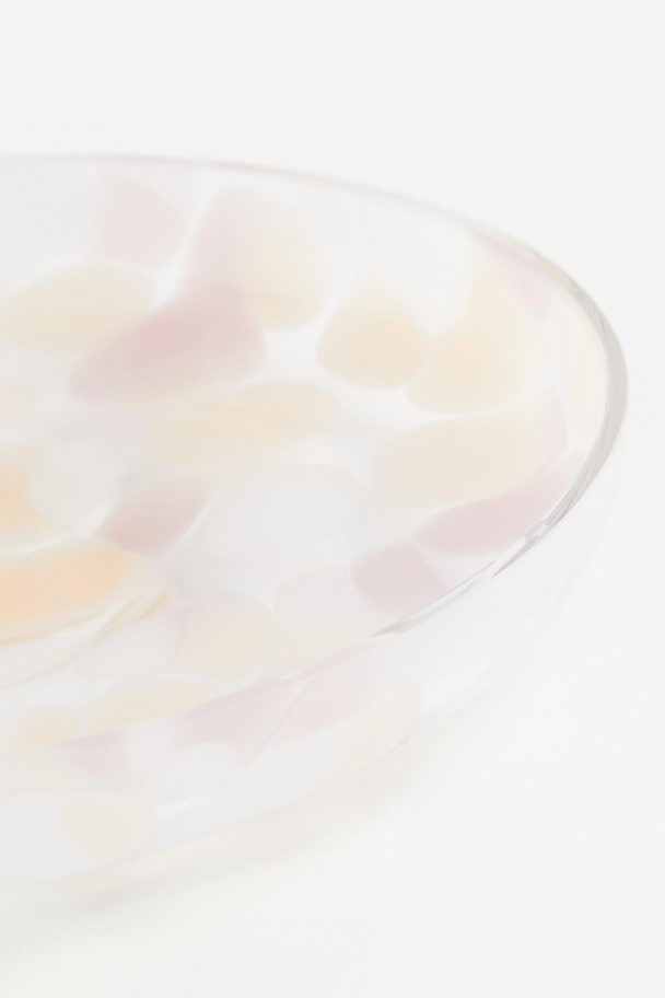 H&M HOME Gedessineerde Glazen Schaal Lichtroze/confetti