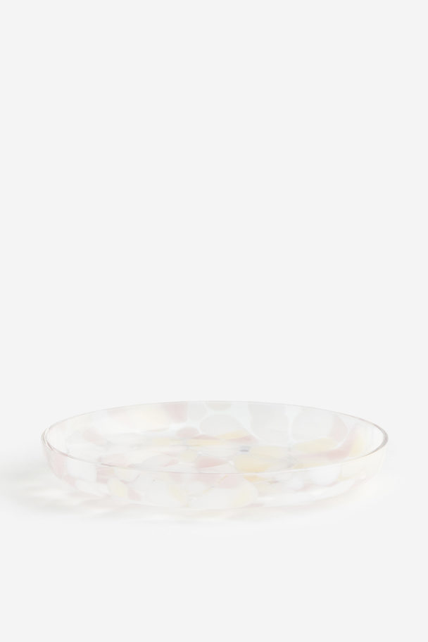 H&M HOME Gedessineerde Glazen Schaal Lichtroze/confetti